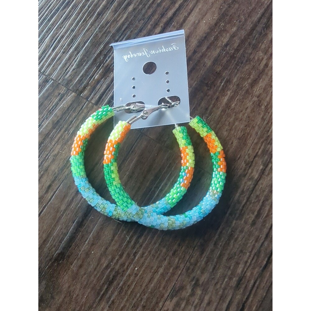 Beaded Hoop Earrings